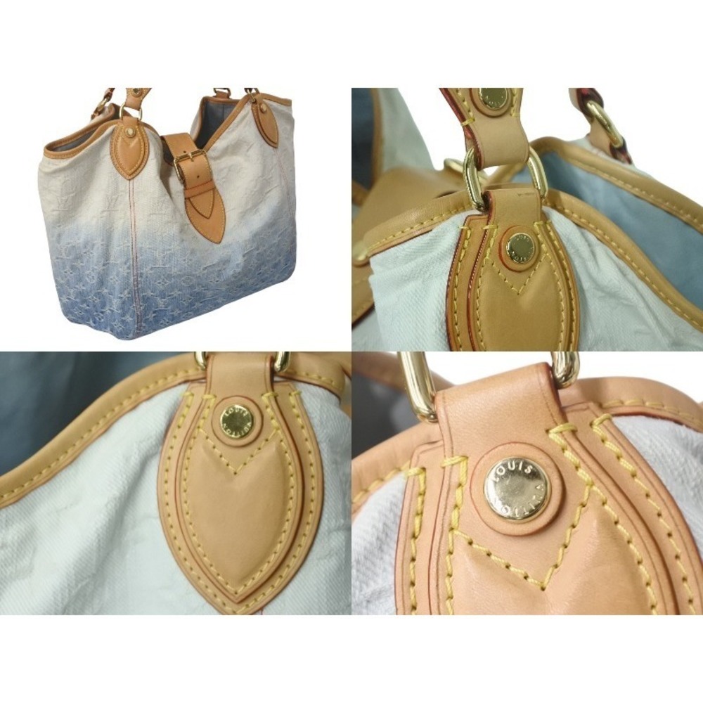 Louis Vuitton Blue Monogram Denim White Tote Sunbeam Bag - Picture 4 of 9
